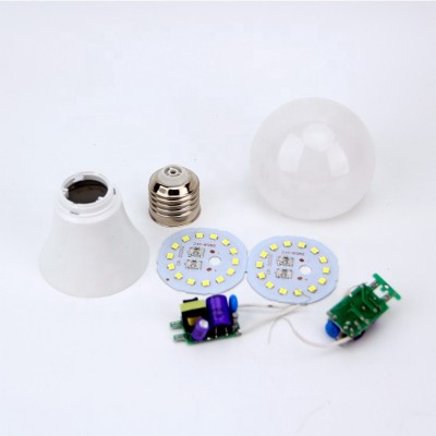 E27 B22 Uncompleted Product Cheap LED Light Bulb Parts Plastic Spare part SKD CKD LED Bulb Raw Material led buld skd